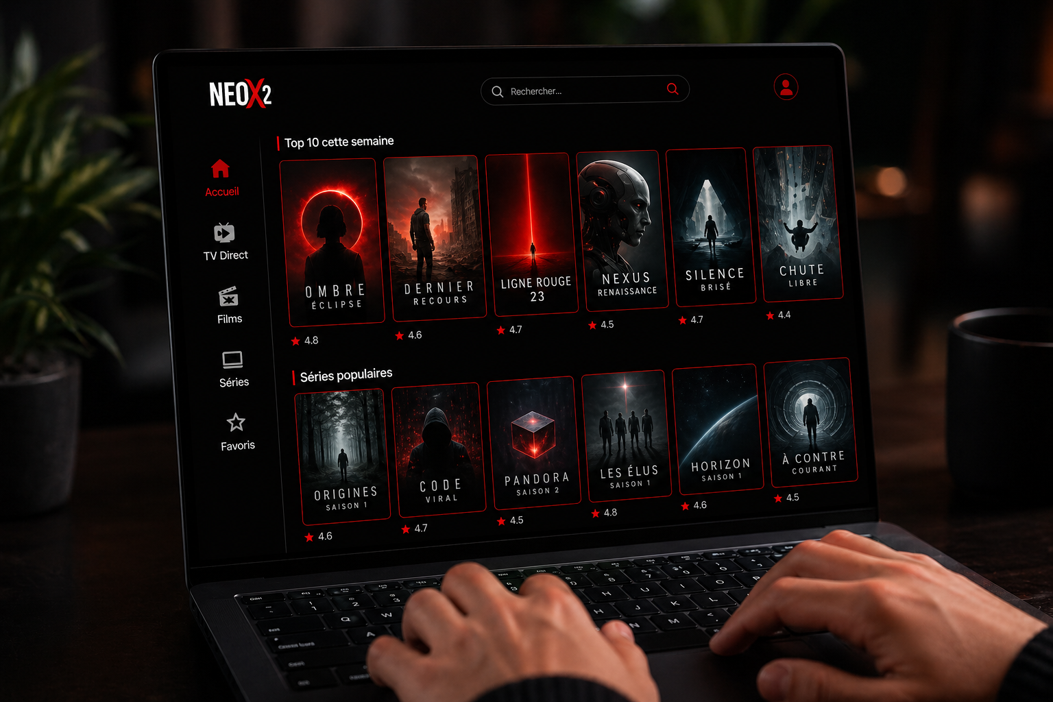 Interface Neox2 sur PC — catalogue Films & Séries